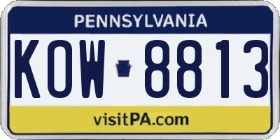 PA license plate KOW8813