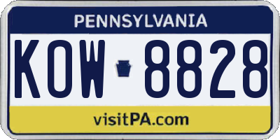 PA license plate KOW8828