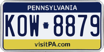 PA license plate KOW8879