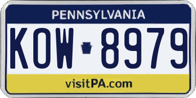 PA license plate KOW8979