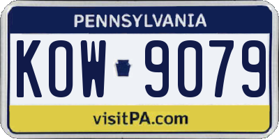 PA license plate KOW9079