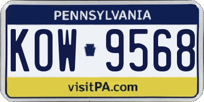 PA license plate KOW9568