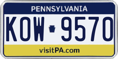 PA license plate KOW9570