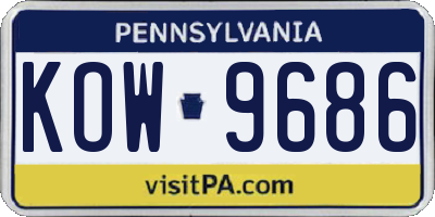 PA license plate KOW9686