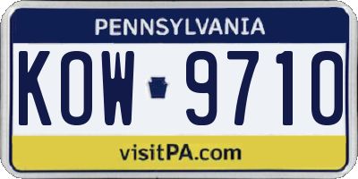 PA license plate KOW9710