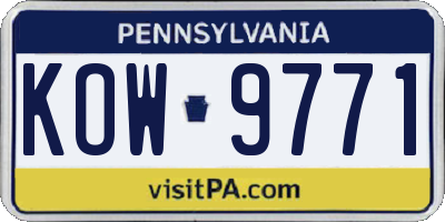 PA license plate KOW9771