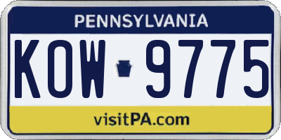 PA license plate KOW9775