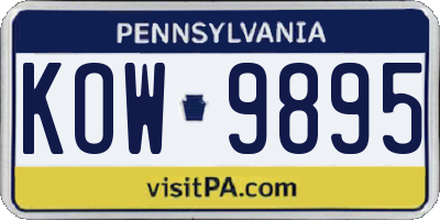 PA license plate KOW9895