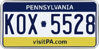 PA license plate KOX5528