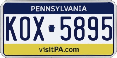 PA license plate KOX5895
