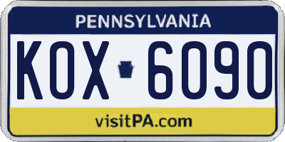 PA license plate KOX6090