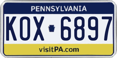 PA license plate KOX6897