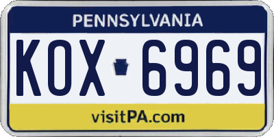 PA license plate KOX6969