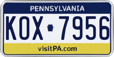 PA license plate KOX7956