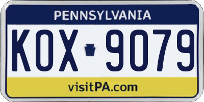 PA license plate KOX9079
