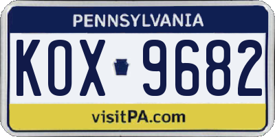 PA license plate KOX9682