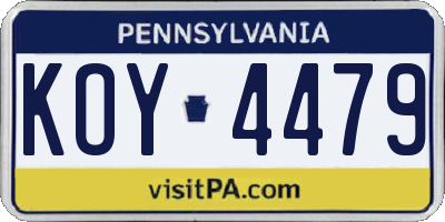PA license plate KOY4479
