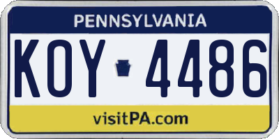 PA license plate KOY4486