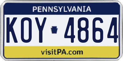 PA license plate KOY4864
