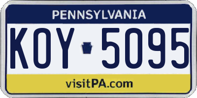 PA license plate KOY5095