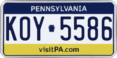 PA license plate KOY5586