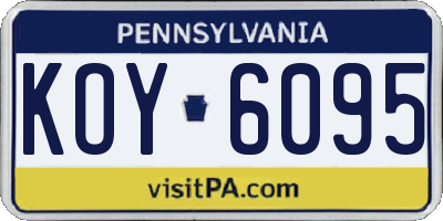 PA license plate KOY6095
