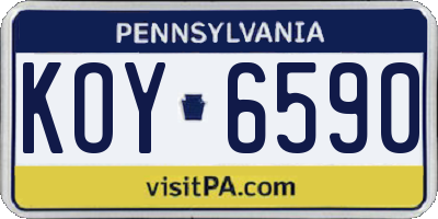 PA license plate KOY6590