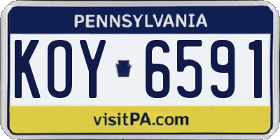 PA license plate KOY6591
