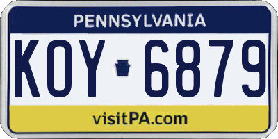 PA license plate KOY6879