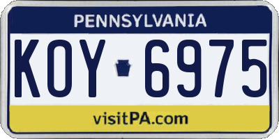 PA license plate KOY6975