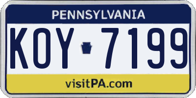 PA license plate KOY7199