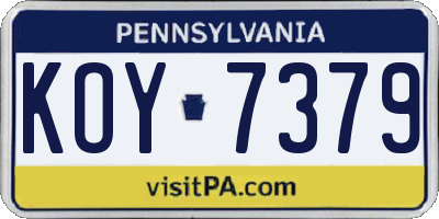 PA license plate KOY7379