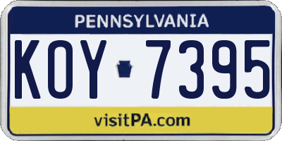 PA license plate KOY7395