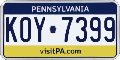 PA license plate KOY7399
