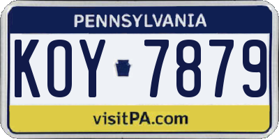 PA license plate KOY7879