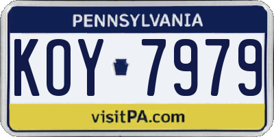 PA license plate KOY7979