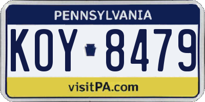 PA license plate KOY8479