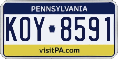PA license plate KOY8591