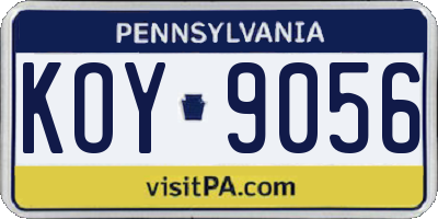 PA license plate KOY9056