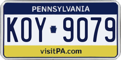 PA license plate KOY9079