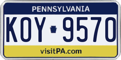 PA license plate KOY9570
