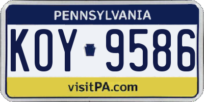 PA license plate KOY9586