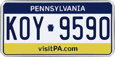 PA license plate KOY9590
