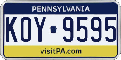 PA license plate KOY9595