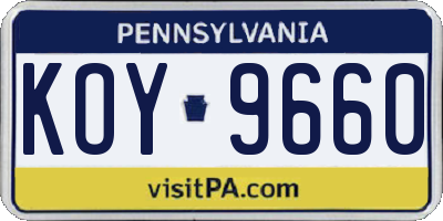 PA license plate KOY9660