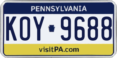PA license plate KOY9688