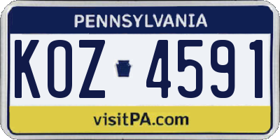 PA license plate KOZ4591