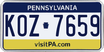 PA license plate KOZ7659