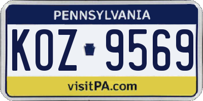 PA license plate KOZ9569