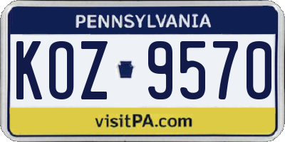 PA license plate KOZ9570